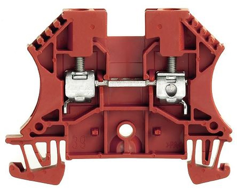Weidmüller 1020140000 WDU Series DIN Rail Terminal Red, 4mm², 1-Level, Screw, ATEX