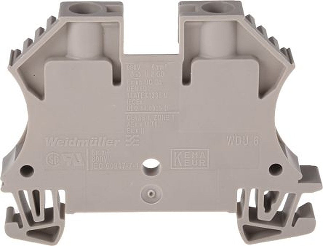 Weidmüller 1020200000 WDU Series Feed Through Terminal Block Brown, 6mm², 1-Level, Screw, ATEX