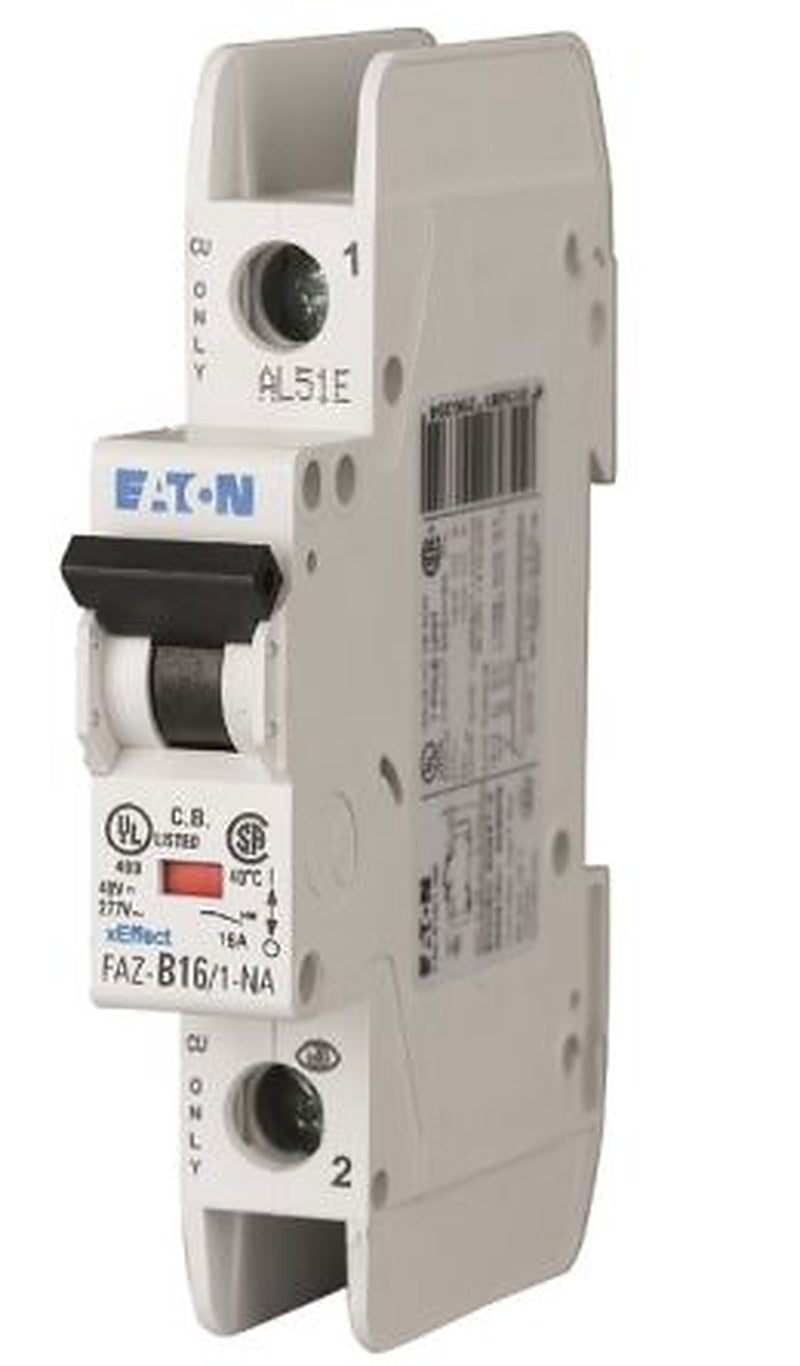 Eaton FAZ-NA FAZ Miniature Circuit Breaker, 1-Pole, 500mA, Type D, 480V ac AC, 60 V dc DC, 15 kA Breaking Capacity