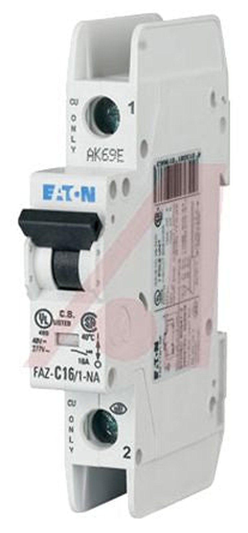 Eaton xEffect FAZ Miniature Circuit Breaker, 1-Pole, 1.5A, Type D, 240V ac AC, 48 V dc DC, 10 kA Breaking Capacity