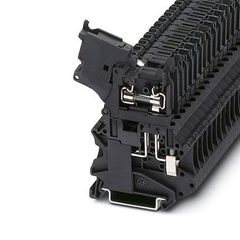 Phoenix Contact 1021498 UT Series Fuse Modular Terminal Block Black, 0.14mm², 6 mm², 1-Level Fused, Screw, ATEX, EAC Ex,