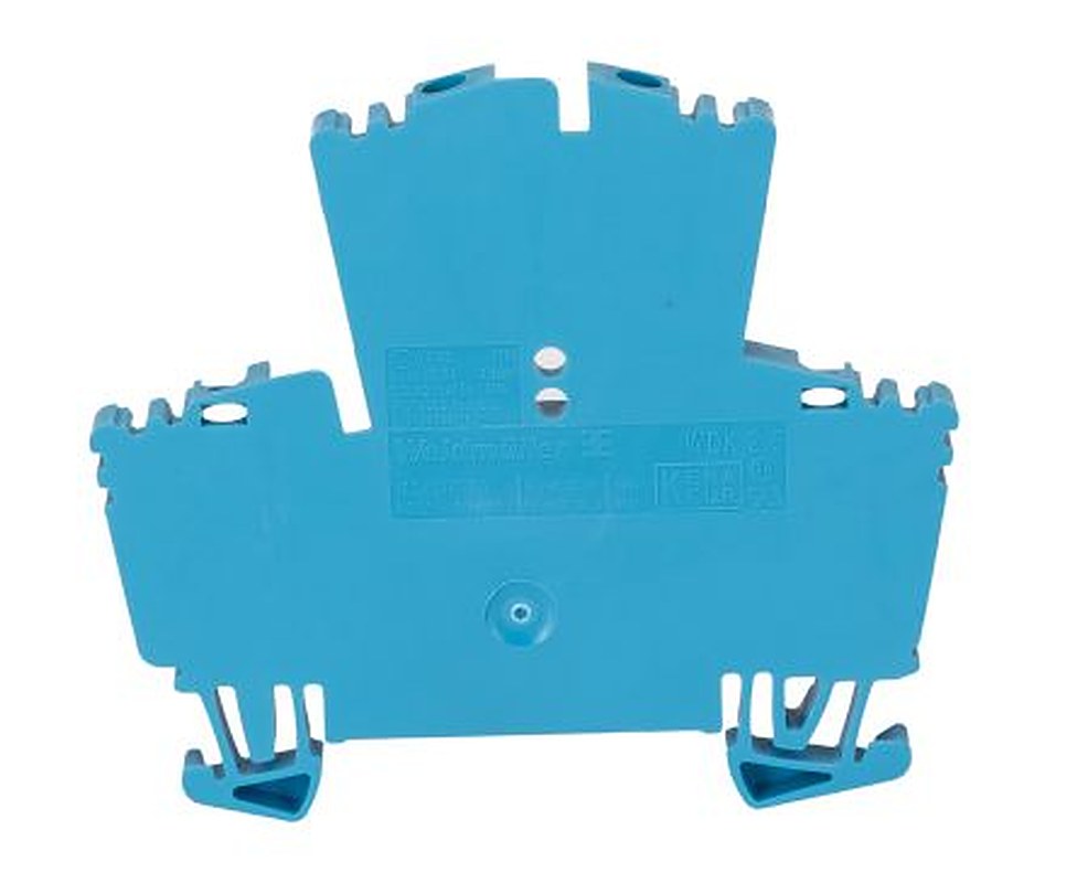 Weidmüller 1021580000 WDK 2.5 BL Series Double Level Terminal Block Blue, 2.5mm², 2-Level, Screw