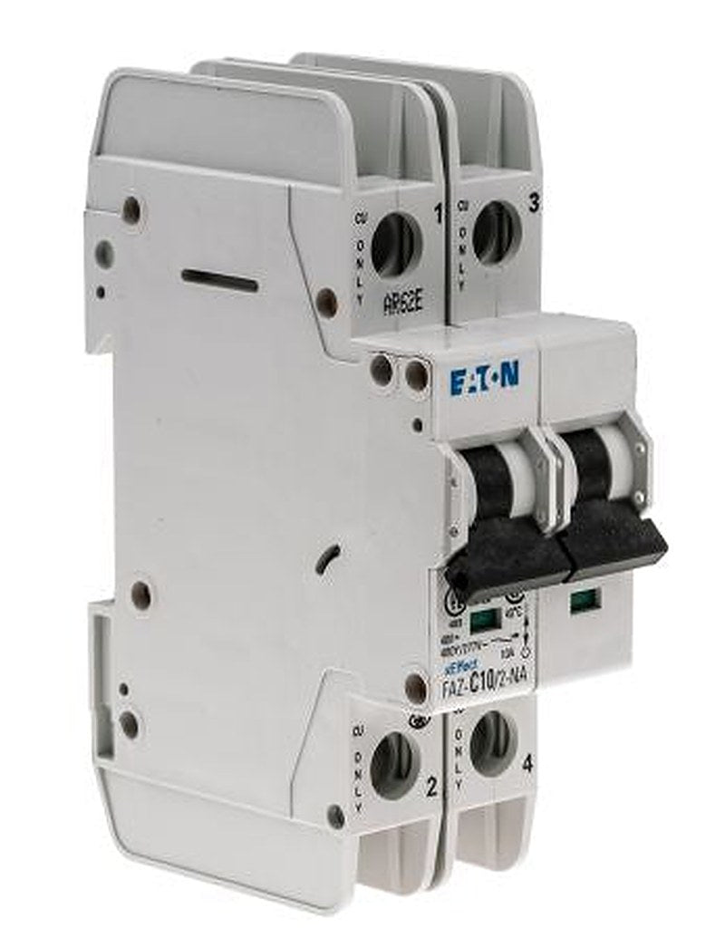 Eaton xEffect xEffect Miniature Circuit Breaker, 2-Pole, 10A, Type C, 415V ac AC, 60 V dc DC, 10 kA Breaking Capacity