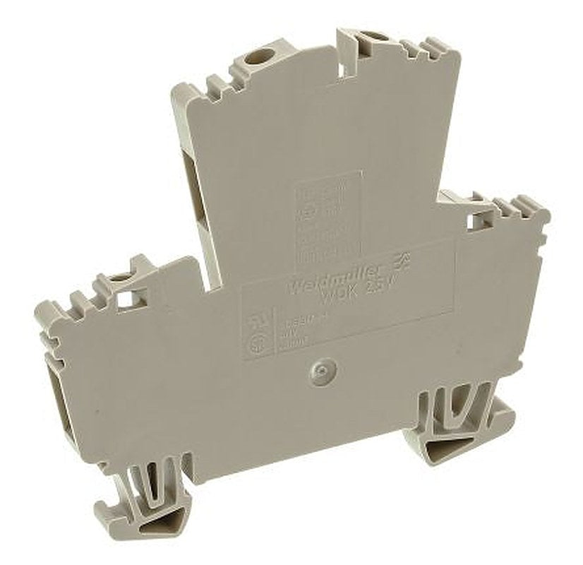 Weidmüller 1022300000 WDK Series Double Level Terminal Block Dark Beige, 2.5mm², 2-Level, Screw, IECEx/ATEX