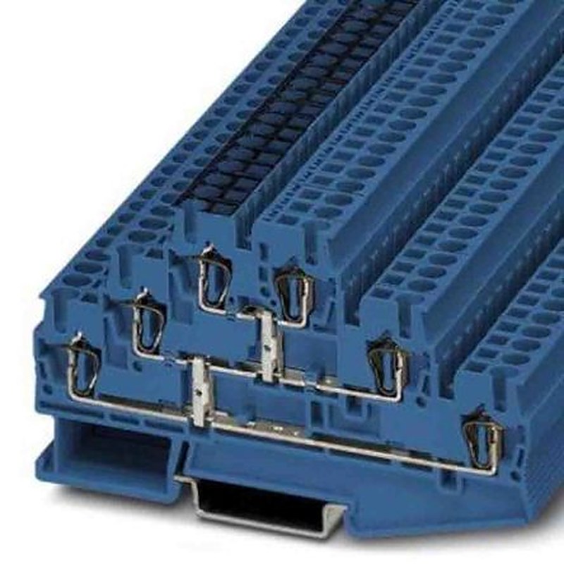 Phoenix Contact 1025465 ST Series Non-Fuse DIN Rail Terminal Blue, 0.08mm², 4 mm², 3-Level, Spring Cage