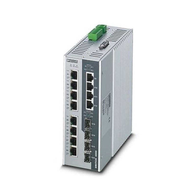 Phoenix Contact FL SWITCH 4004T-8POE-4SFP Series DIN Rail Industrial Ethernet Switch, 12, 1000Mbps Transmission, 55 V dc