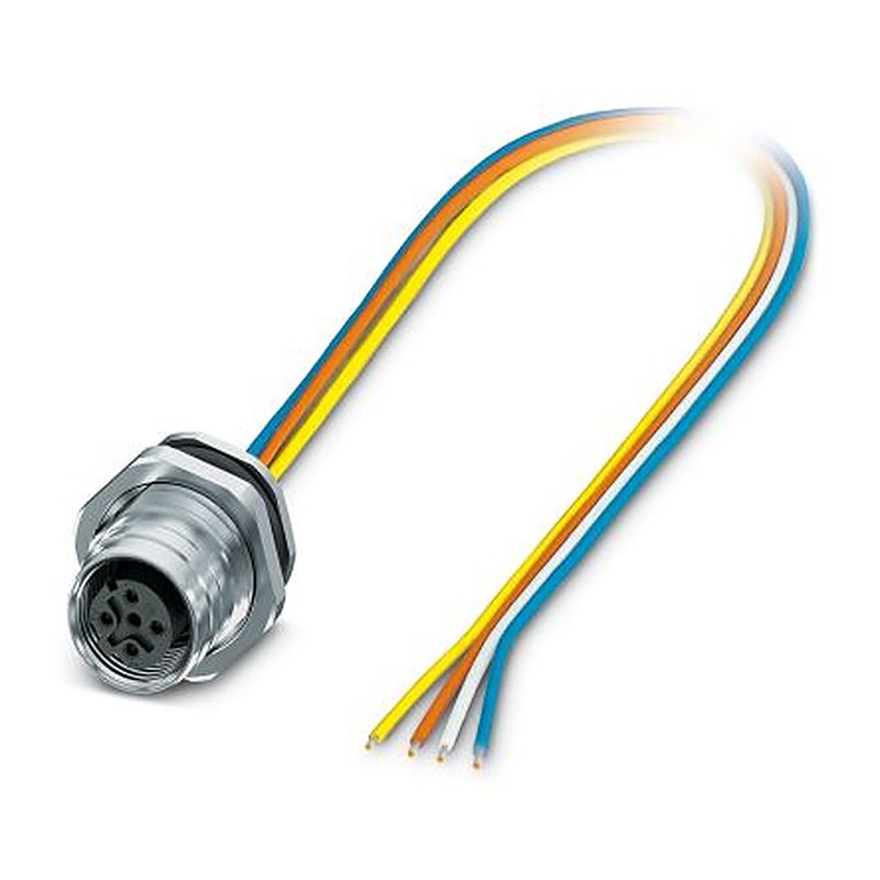 Phoenix Contact Industrial Power Connector, 4 Contacts, Rear, M12 Connector, Socket, Female, IP67, IP65, SACC Series
