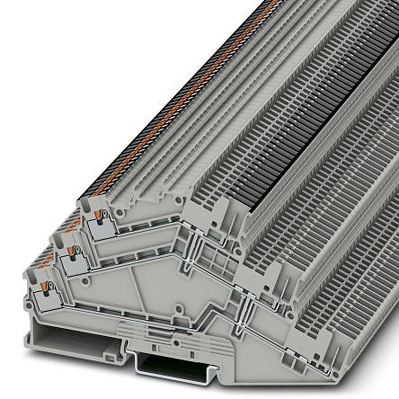 Phoenix Contact 1027883 PTS 1.5/S-3PV/3P Series Multi Level Terminal Block Grey, 0.14mm², 1.5 mm², 3-Level, Push-in