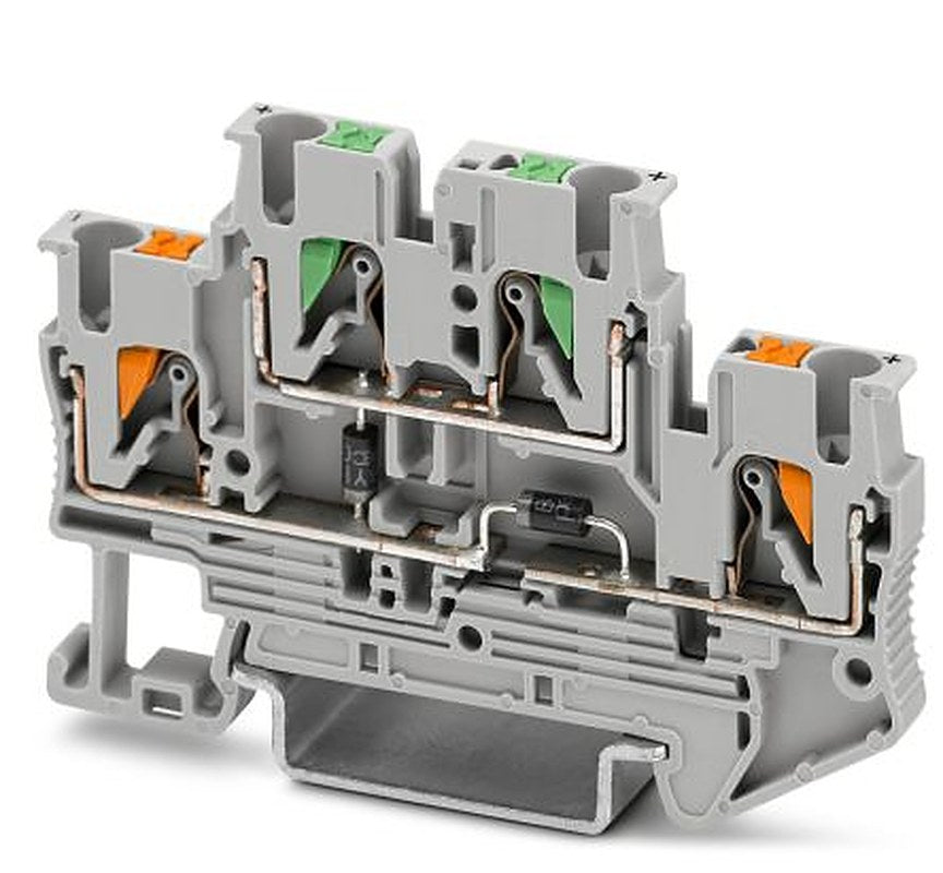 Phoenix Contact 1032734 PTTB 2.5-2DIO/O-UL/UR-UL/UOG Series Component Terminal Block Grey, 0.14mm², 4 mm², 2-Level,