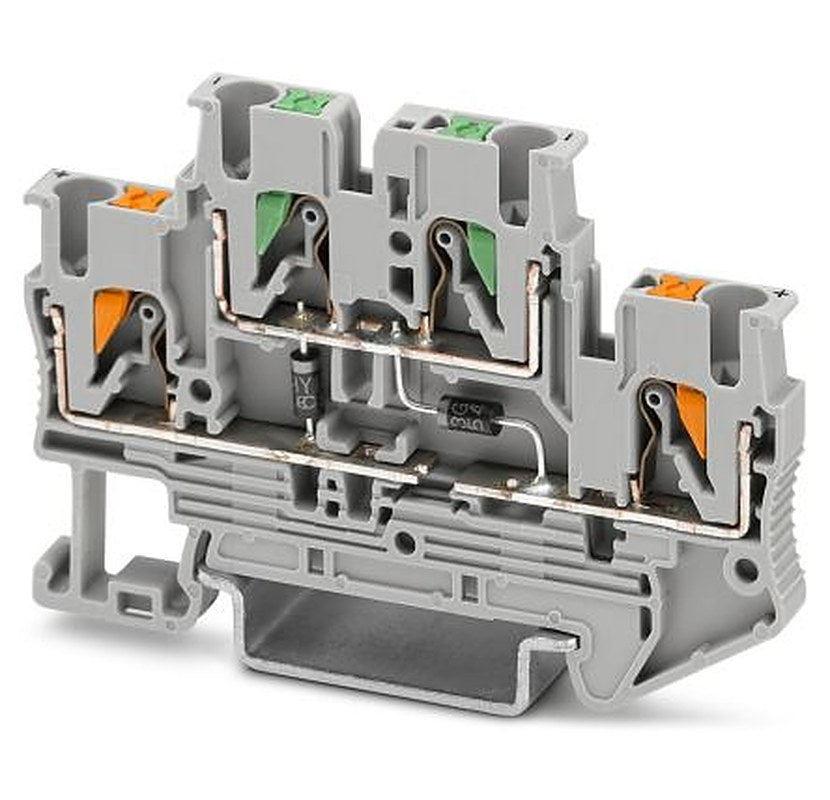 Phoenix Contact 1032738 PTTB 2.5-2DIO/UL-O/UR-O/U-OG/O Series Component Terminal Block Grey, 0.14mm², 4 mm², 2-Level,