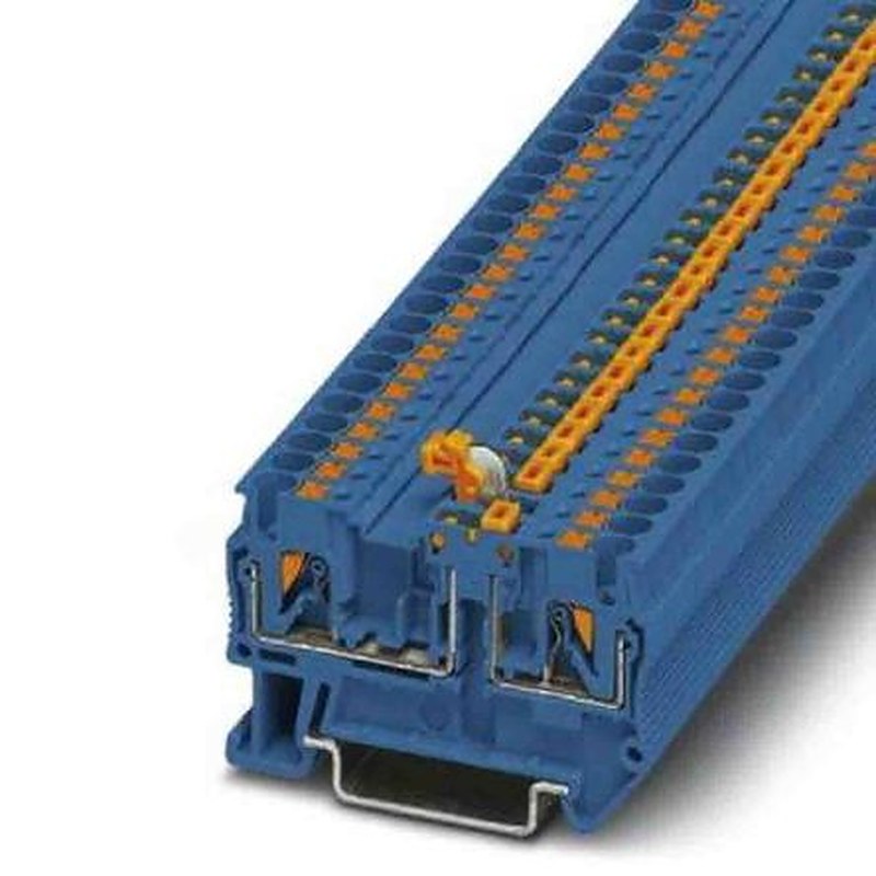 Phoenix Contact 1033785 PTC Series Knife Disconnect Terminal Block Blue, 0.14mm², 4 mm², 1-Level, Push-in