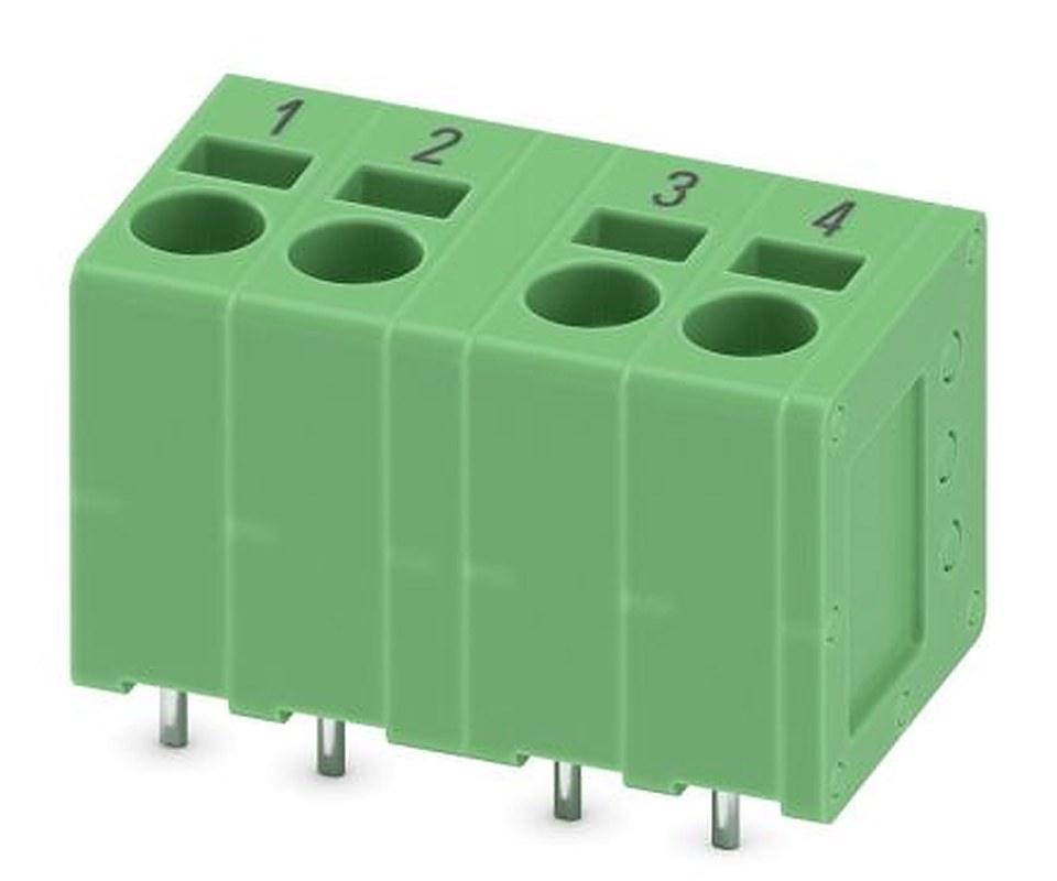 Phoenix Contact 5/4-V-EX PROFINET 1, SPT 2 Series PCB Terminal Block, 4-Contact, 5 mm Pitch, PCB, 1 Row