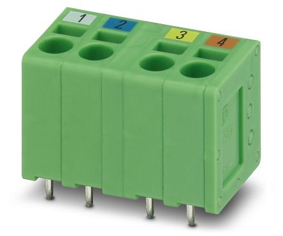 Phoenix Contact 5/4-V-EX PROFINET 2, SPT 2 Series PCB Terminal Block, 4-Contact, 5 mm Pitch, PCB, 1 Row