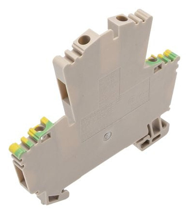 Weidmüller 4-Way WDK 2.5DU-PE Double Deck Earth Terminal Block, 2.5mm², 12AWG, 22 AWG Wire, Screw, Wemid Housing