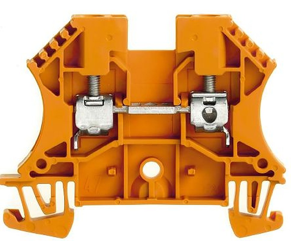 Weidmüller 1036760000 WDU Series DIN Rail Terminal Block Orange, 4mm², 1-Level, Screw, ATEX