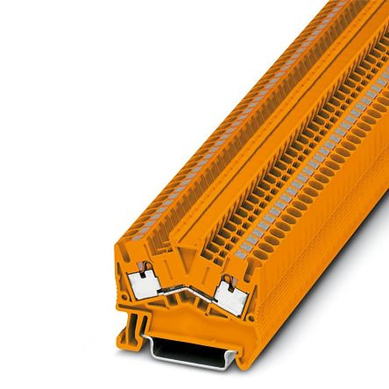 Phoenix Contact 1037086 PTS 2.5 OG Series Feed Through Terminal Block Orange, 0.14mm², 4 mm², 1-Level, Push-in,