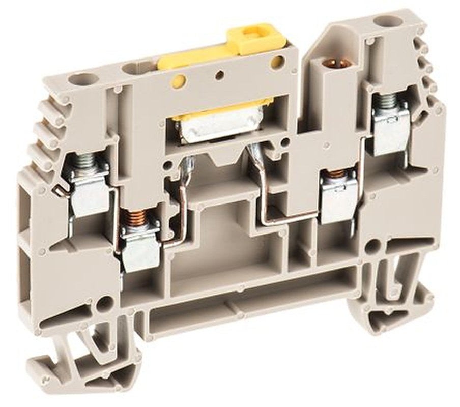 Weidmüller 1039900000 WTR Series Test Disconnect Terminal Block Brown, 2.5mm², 1-Level, Screw