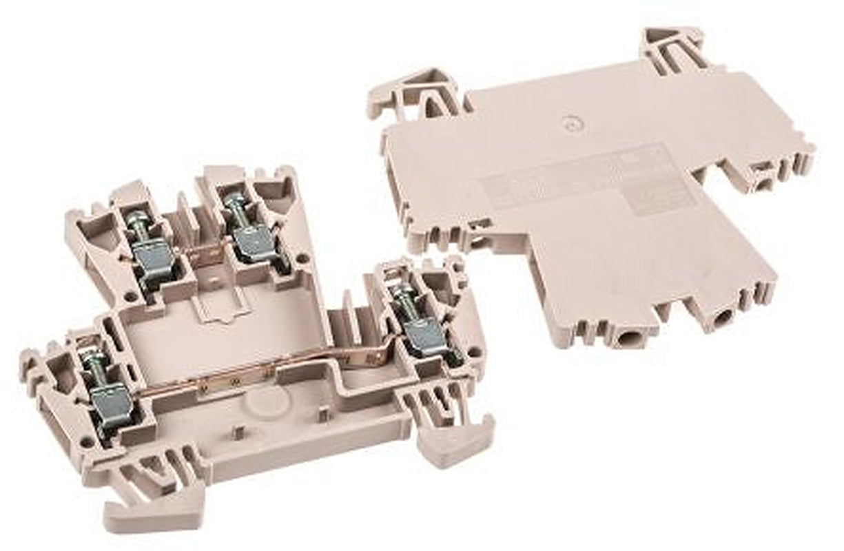 Weidmüller 1041100000 WDK Series Feed Through Terminal Block Dark Beige, 2.5mm², 2-Level, Screw, IECEx/ATEX