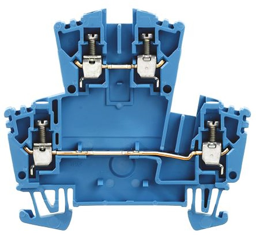 Weidmüller 1041180000 W Series Double Level Terminal Block Blue, 2.5mm², 2-Level, Screw