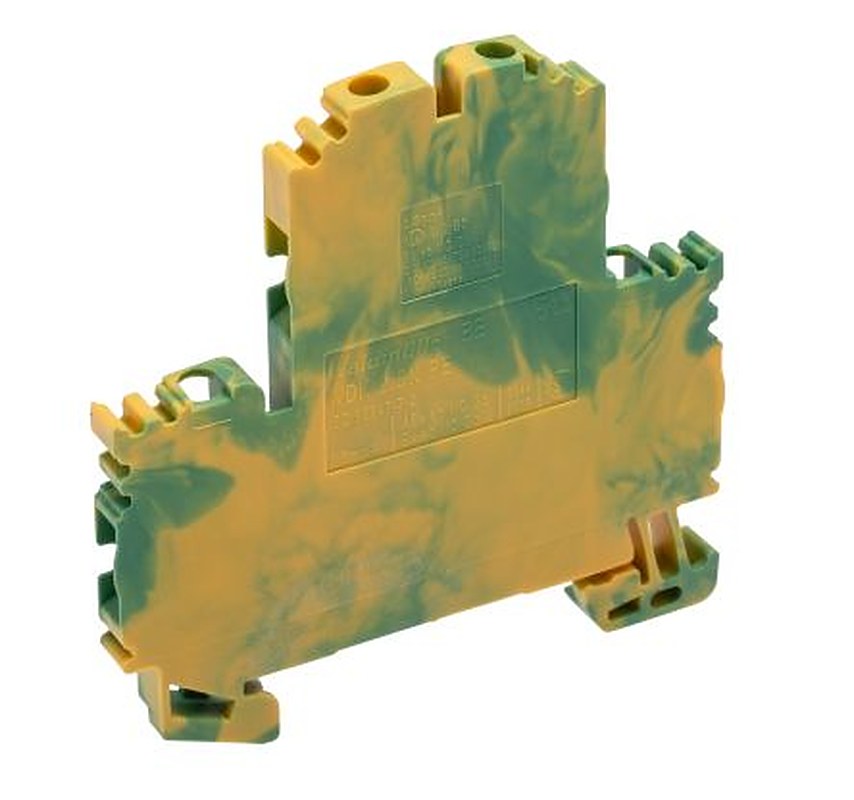 Weidmüller 1041620000 WDK Series PE Terminal Green, Yellow, 2.5mm², 2-Level, Screw, IECEx/ATEX