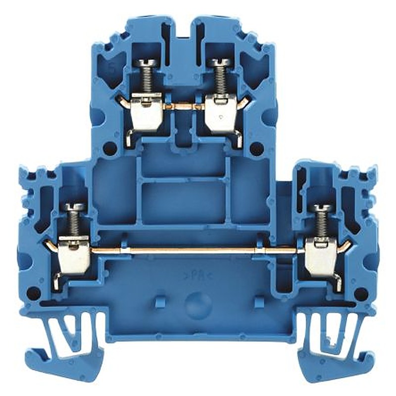 Weidmüller 1041680000 W Series Double Level Terminal Block Blue, 2.5mm², 2-Level, Screw