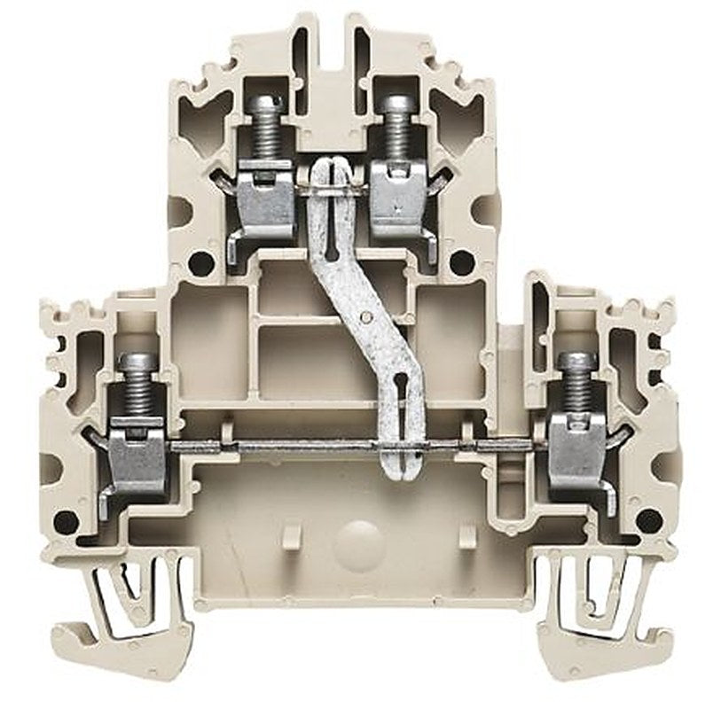 Weidmüller 1041910000 W Series Double Level Terminal Block Dark Beige, 4mm², 2-Level, Screw