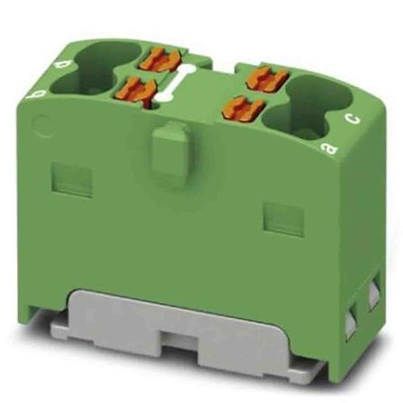 Phoenix Contact Distribution Block, 4 Way, 450V, 17.5A, Green