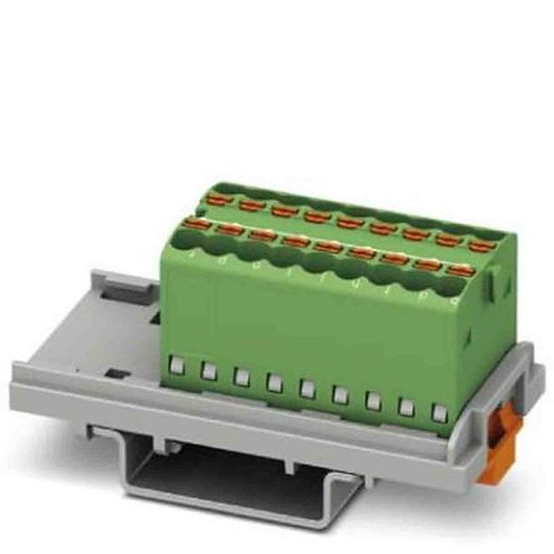 Phoenix Contact Distribution Block, 18 Way, 500V, 17.5A, Green