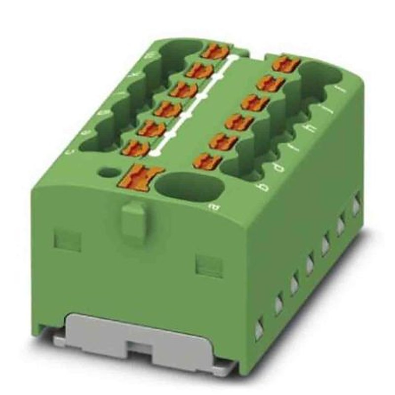 Phoenix Contact Distribution Block, 13 Way, 450V, 17.5A, Green