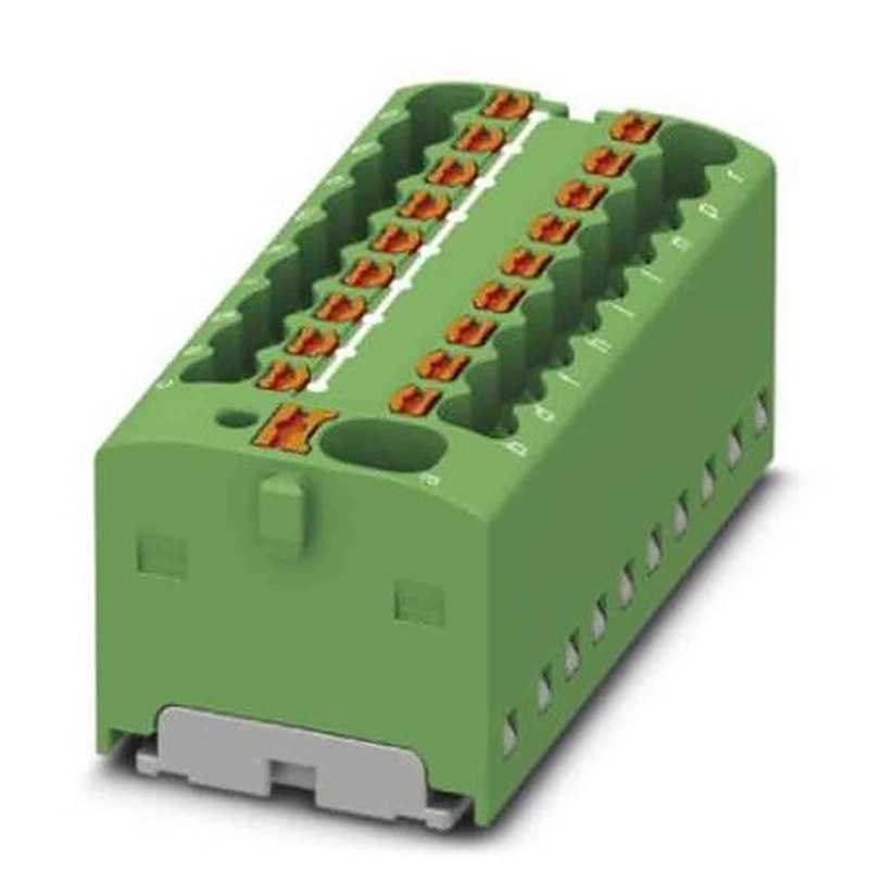 Phoenix Contact Distribution Block, 19 Way, 450V, 17.5A, Green