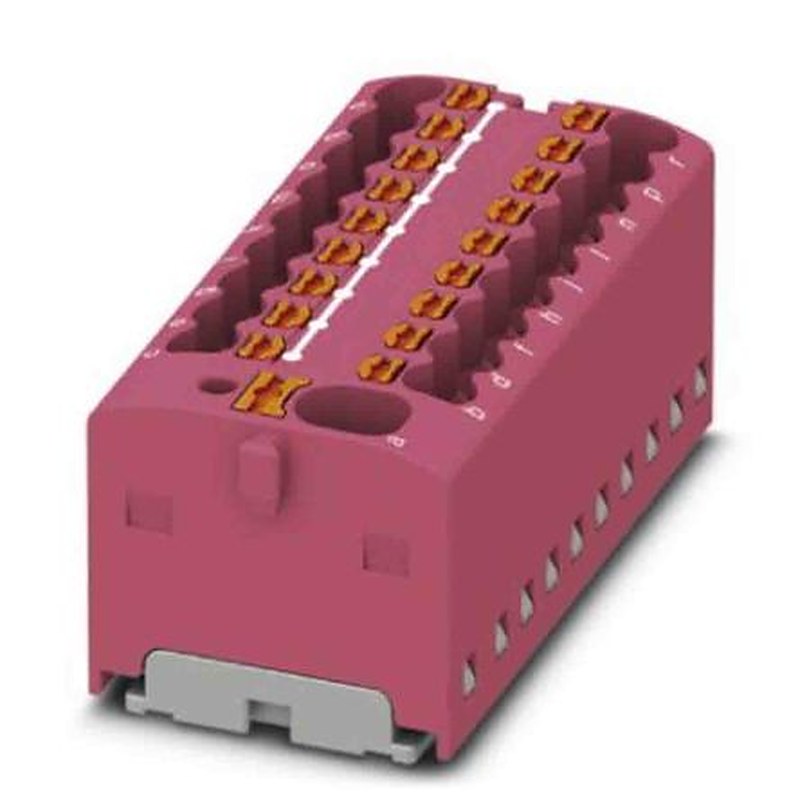 Phoenix Contact Distribution Block, 19 Way, 450V, 17.5A, Pink