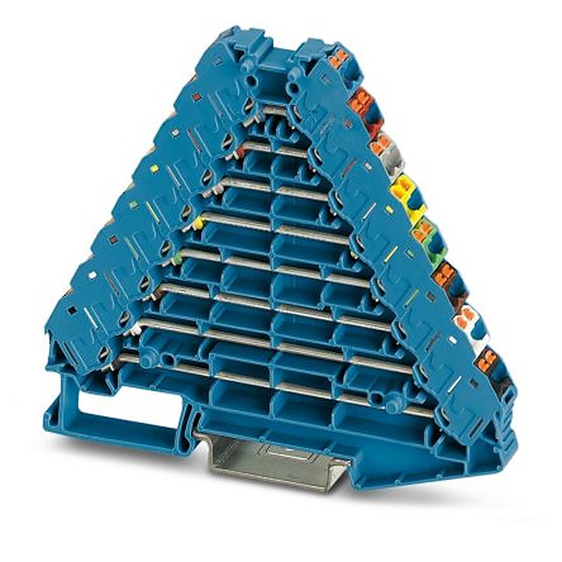 Phoenix Contact 1049773 PTRV 8 Series DIN Rail Terminal Block Blue, 0.14mm², 2.5 mm², 8-Level, Push-in