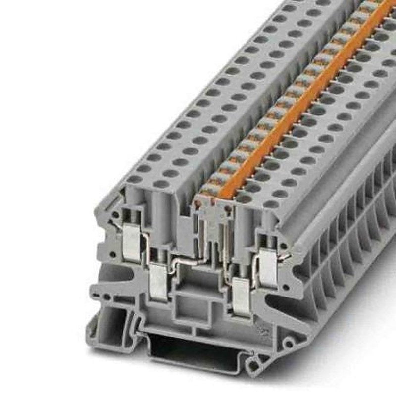 Phoenix Contact 1051570 UT Series Knife Disconnect Terminal Block Grey, 0.14mm², 6 mm², 1-Level, Screw