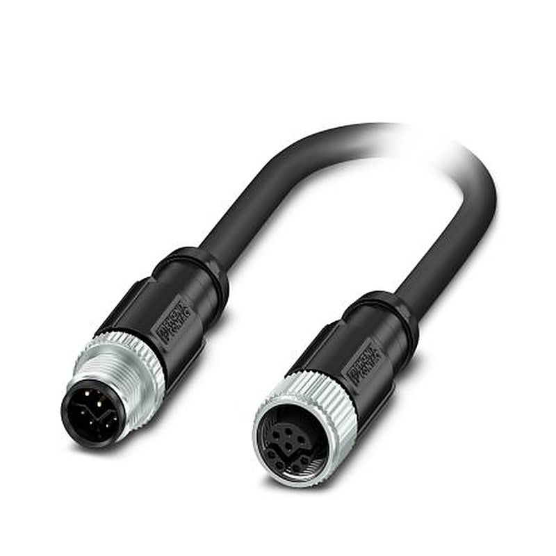 Phoenix Contact M12, 2 m Ethernet Cable, Black Screened Polyurethane Sheath