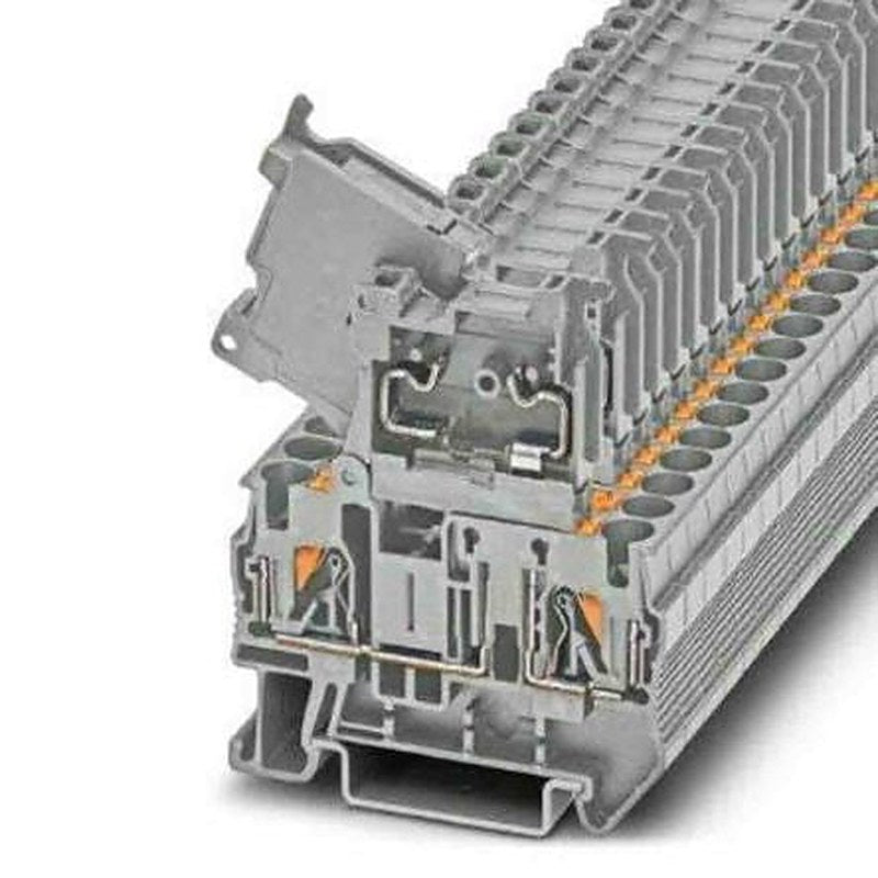 Phoenix Contact 1058940 PT 4-HESI (5X20) GY/GY Series Fuse Modular Terminal Block Grey, 0.2mm², 6 mm², 1-Level Fused,