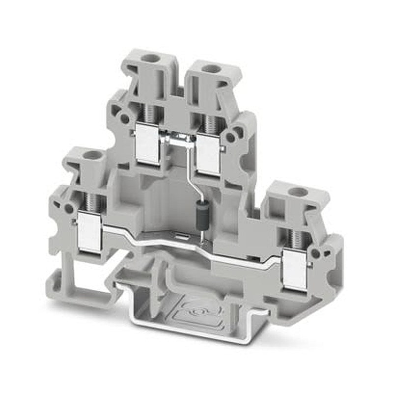 Phoenix Contact 1066347 MUTTB Series DIN Rail Terminal Block Grey, 2.5mm², 2-Level, Screw