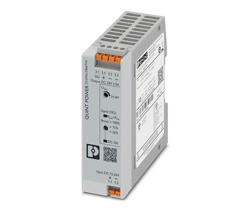 Phoenix Contact QUINT POWER DC/DC Converter, 24V dc/ 2.5 A, 24V dc Input, 12V Input, DIN Rail 60 W, 70 °C Max Temp -25