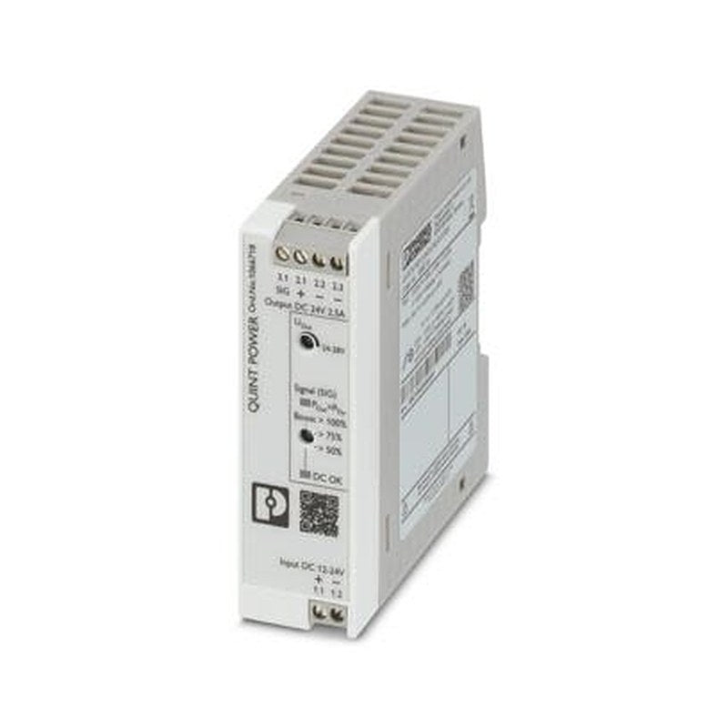 Phoenix Contact QUINT4 DC/DC Converter, 24V dc/ 2.5 A, 24V dc Input, 24V dc Input, DIN Rail 60 W, 70 °C Max Temp -25 °C