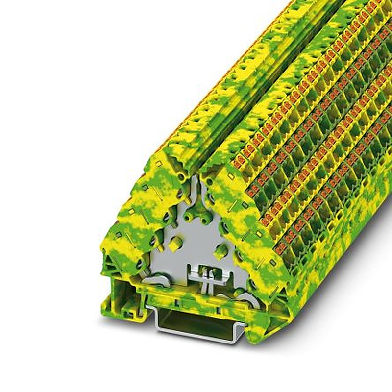 Phoenix Contact 1070018 PTRVB Series Earth Terminal Block Yellow, Green, 1.5mm², 4-Level, Push-in
