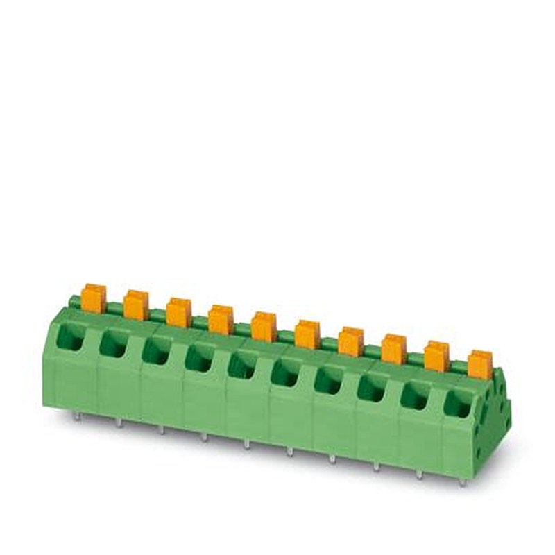 Phoenix Contact SPTAF Series PCB Terminal Block, 8-Contact, 5 mm Pitch, Wave Soldering Mount, 1 Row