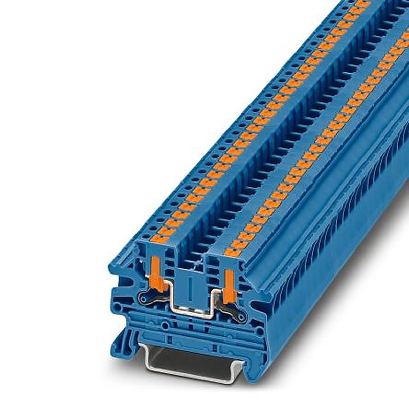 Phoenix Contact 1078962 PTV Series Feed Through Terminal Block Blue, 1-Level, Push-in, IECEx/ATEX
