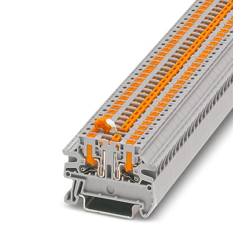 Phoenix Contact 1079059 PTV Series DIN Rail Terminal Block Grey, 4mm², 1-Level, Push-in