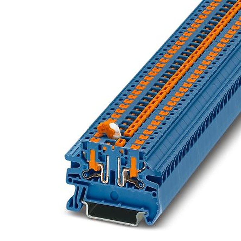 Phoenix Contact 1079060 PTV Series Knife Disconnect Terminal Block Blue, 4mm², 1-Level, Push-in