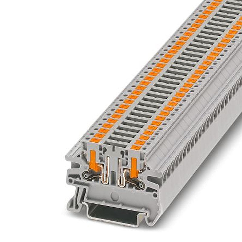 Phoenix Contact 1079061 PTVC 2 Series DIN Rail Terminal Block Grey, 4mm², 1-Level, Push-in