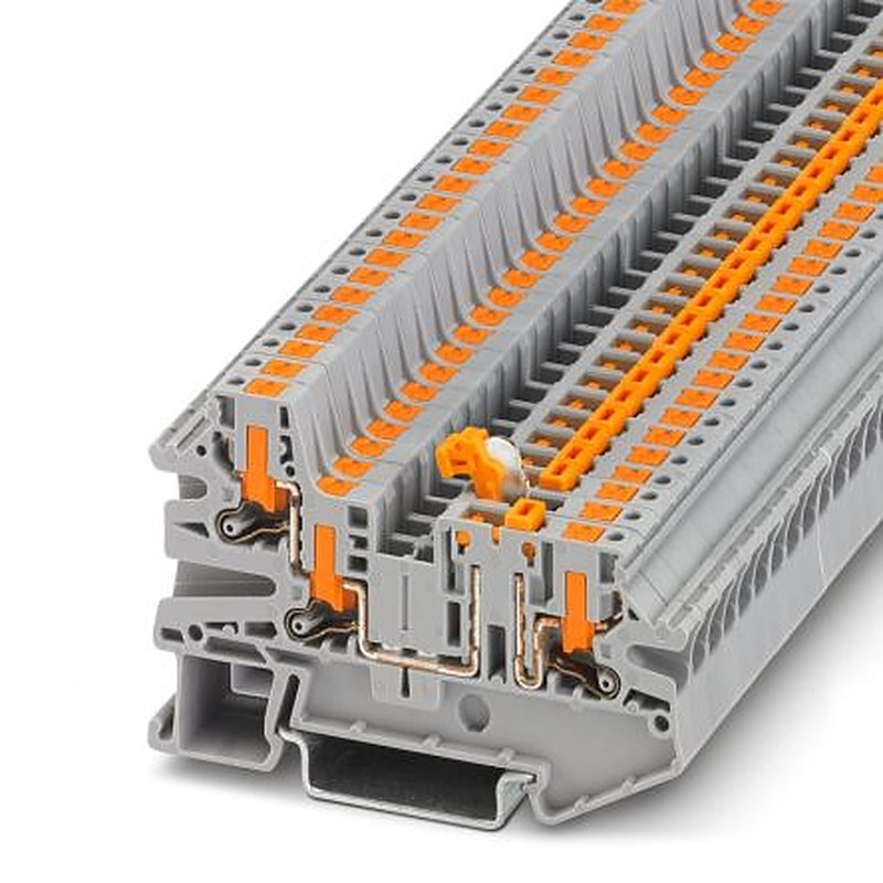 Phoenix Contact 1079066 PTV Series Knife Disconnect Terminal Block Grey, 0.14mm², 4 mm², 1-Level, Push-in