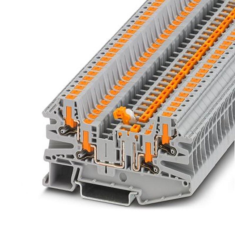 Phoenix Contact 1079070 PTV Series Knife Disconnect Terminal Block Grey, 0.14mm², 4 mm², 1-Level, Push-in