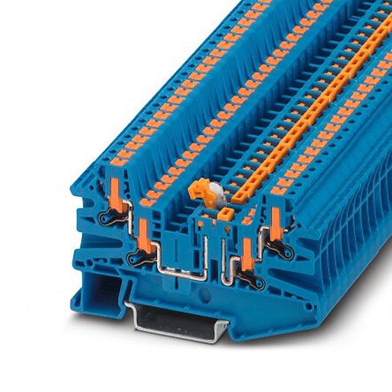 Phoenix Contact 1079071 PTV Series Knife Disconnect Terminal Block Blue, 0.14mm², 4 mm², 1-Level, Push-in