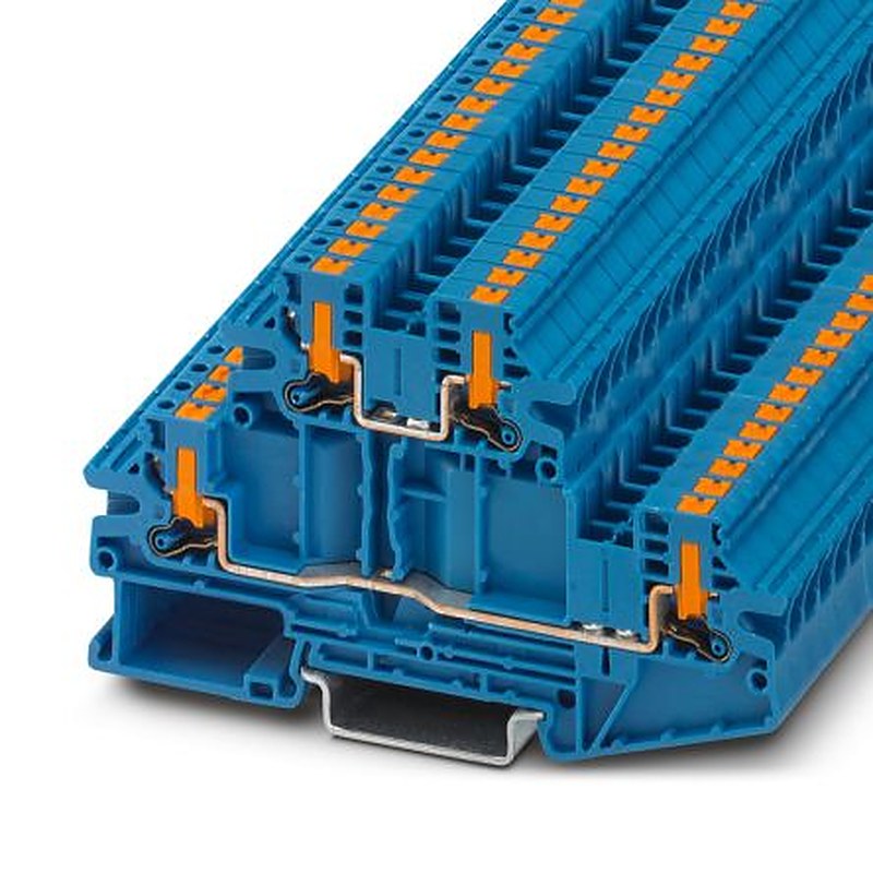 Phoenix Contact 1079074 PTV Series Double Level Terminal Block Blue, 0.14mm², 4 mm², 2-Level, Push-in