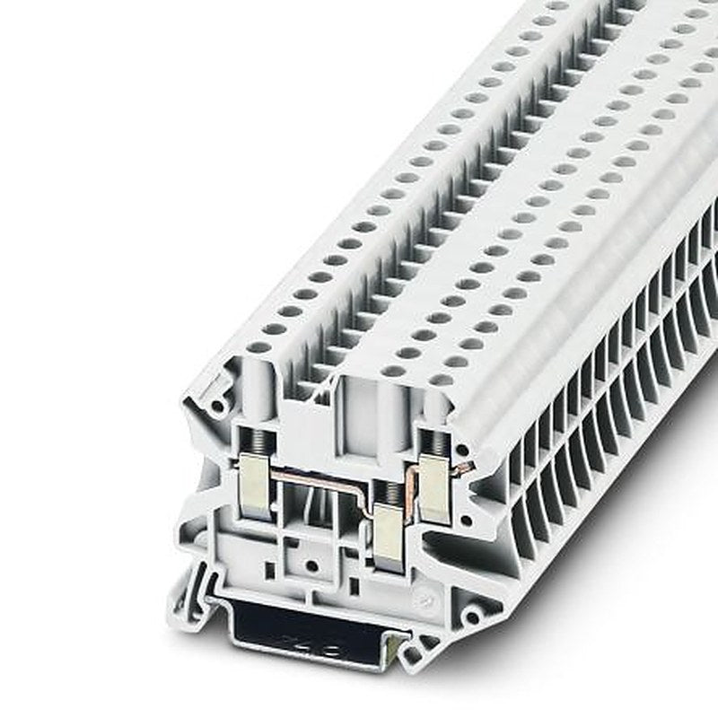 Phoenix Contact 1079168 UT 4-TWIN WH Series Feed Through Terminal Block White, 4mm², 1-Level, Screw