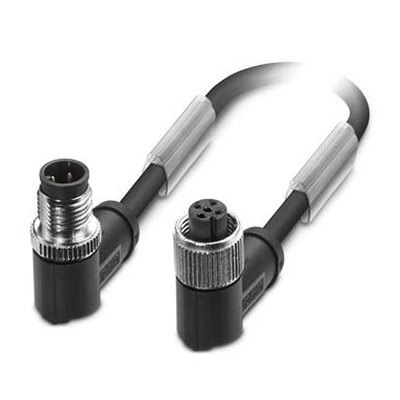 Phoenix Contact Male 3 way M12, Right Angle to Female 3 way M12 Angled Sensor Actuator Cable, 620 mm